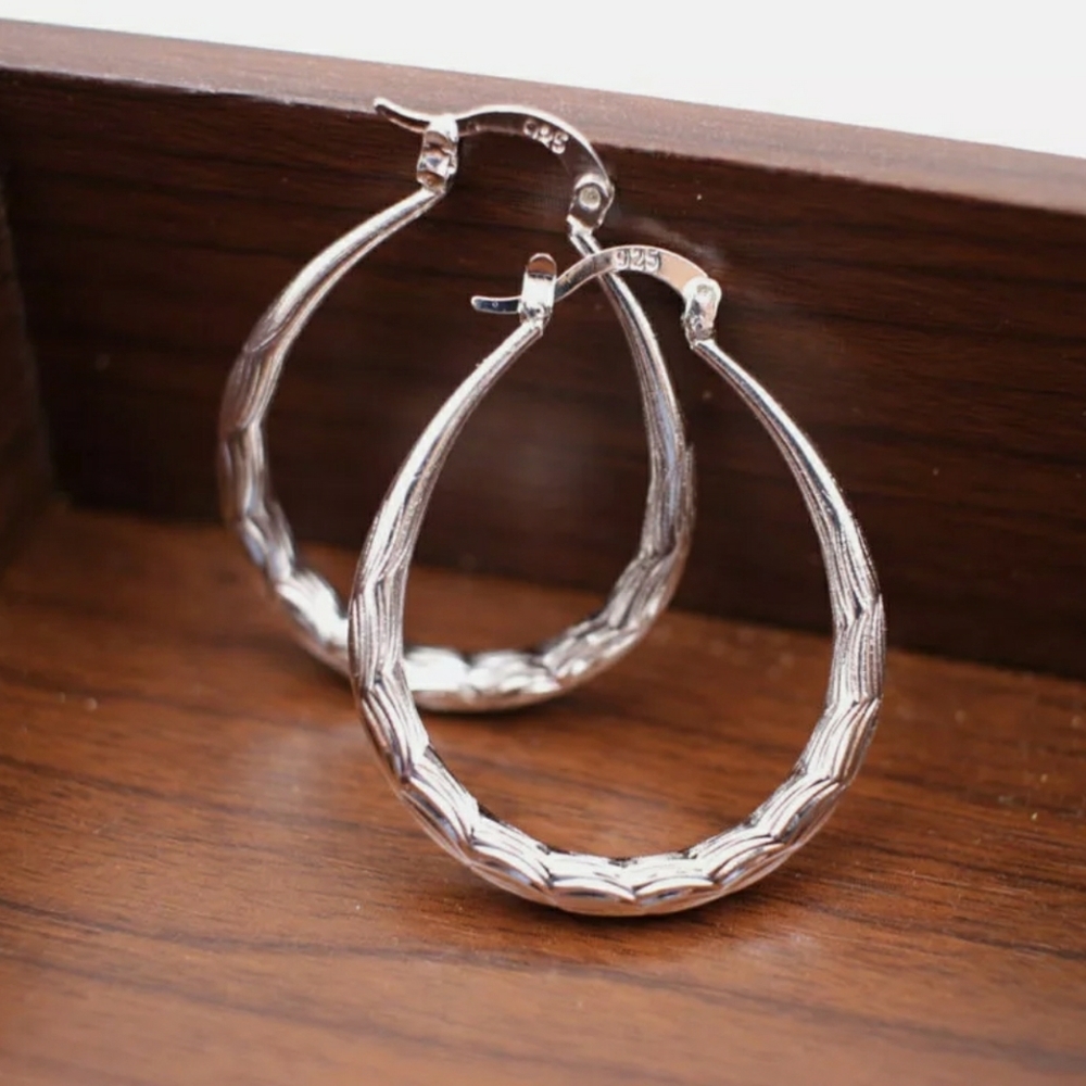 FINAL SALE 925 Sterling Silver  Hoop Earrings
